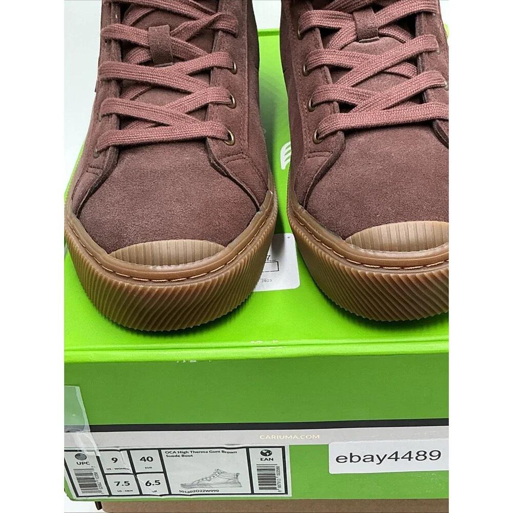 Cariuma OCA Therma High Sneakers Women's 9 Brown Shearling Lined Boots Eby4489